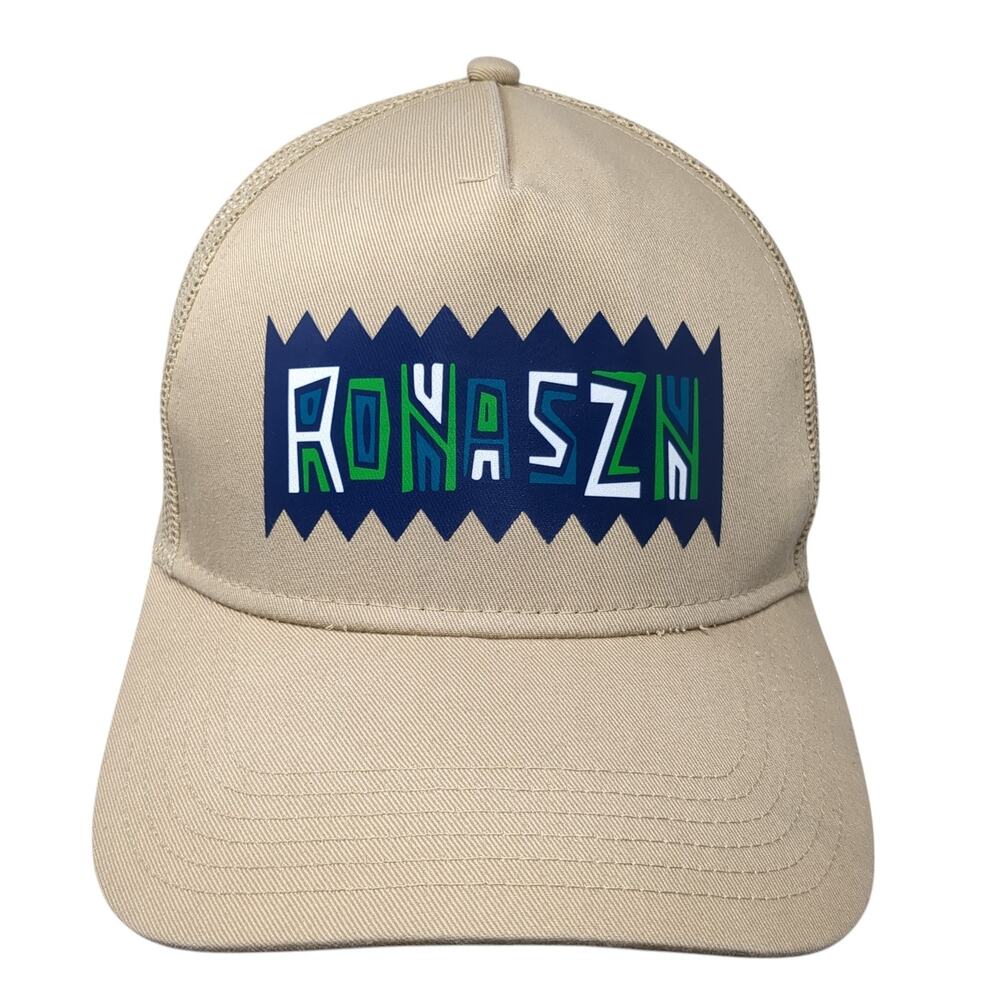 Rona Szn Snapback Trucker Hat Brown One Size Adjustable Mesh Back Full Send
